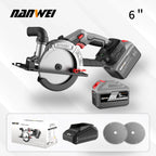 NANWEI 6" cordless brushless circular saw Rechargeable woodworking portable electric saw cutter circular saw