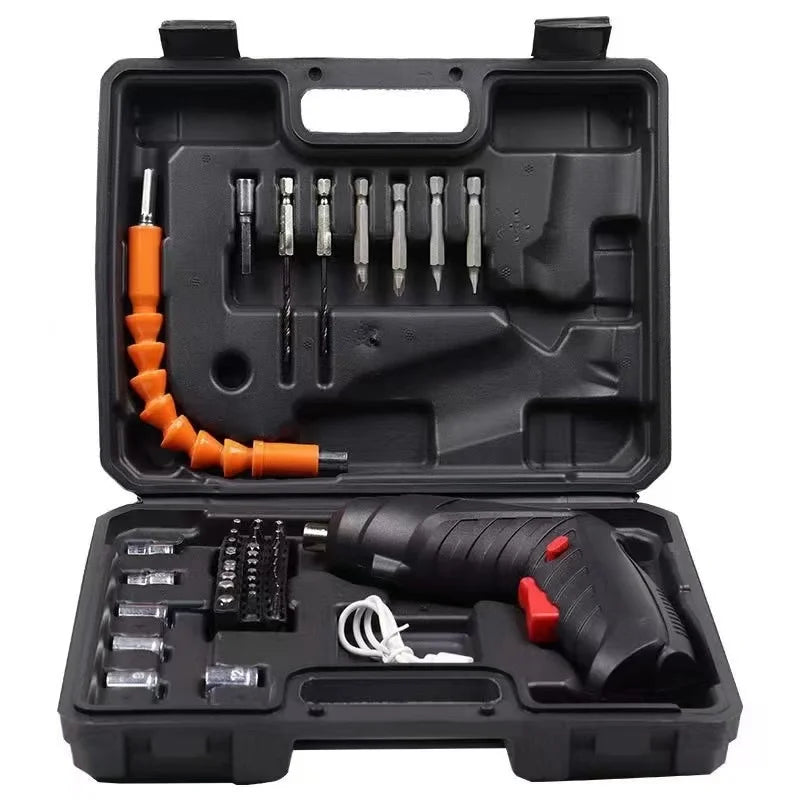 47 PCS Cordless Screwdriver Set 3V 6V with 1800mAh Battery Portable Electric Screwdriver for Household Maintenance Power Tools