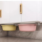 Kitchen Non Perforated Stainless Steel Storage Rack, Wall Mounted Pot Cover Rack, Cabinet Bottom Cutting Board Storage Rack