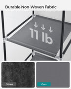 SONGMICS Portable Closet, Clothes Storage Organizer with 6 Shelves, 1 Clothes Hanging Rail, Non-Woven Fabric Closet, Metal Frame