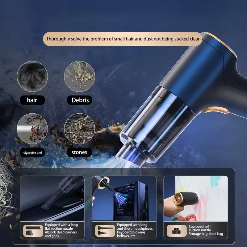  Xiaomi 98000PA Mini Car Vacuum Cleaner Cordless Powerful Wireless Car Cleaner HandHeld Portable Vacuum Home Car Cleaner