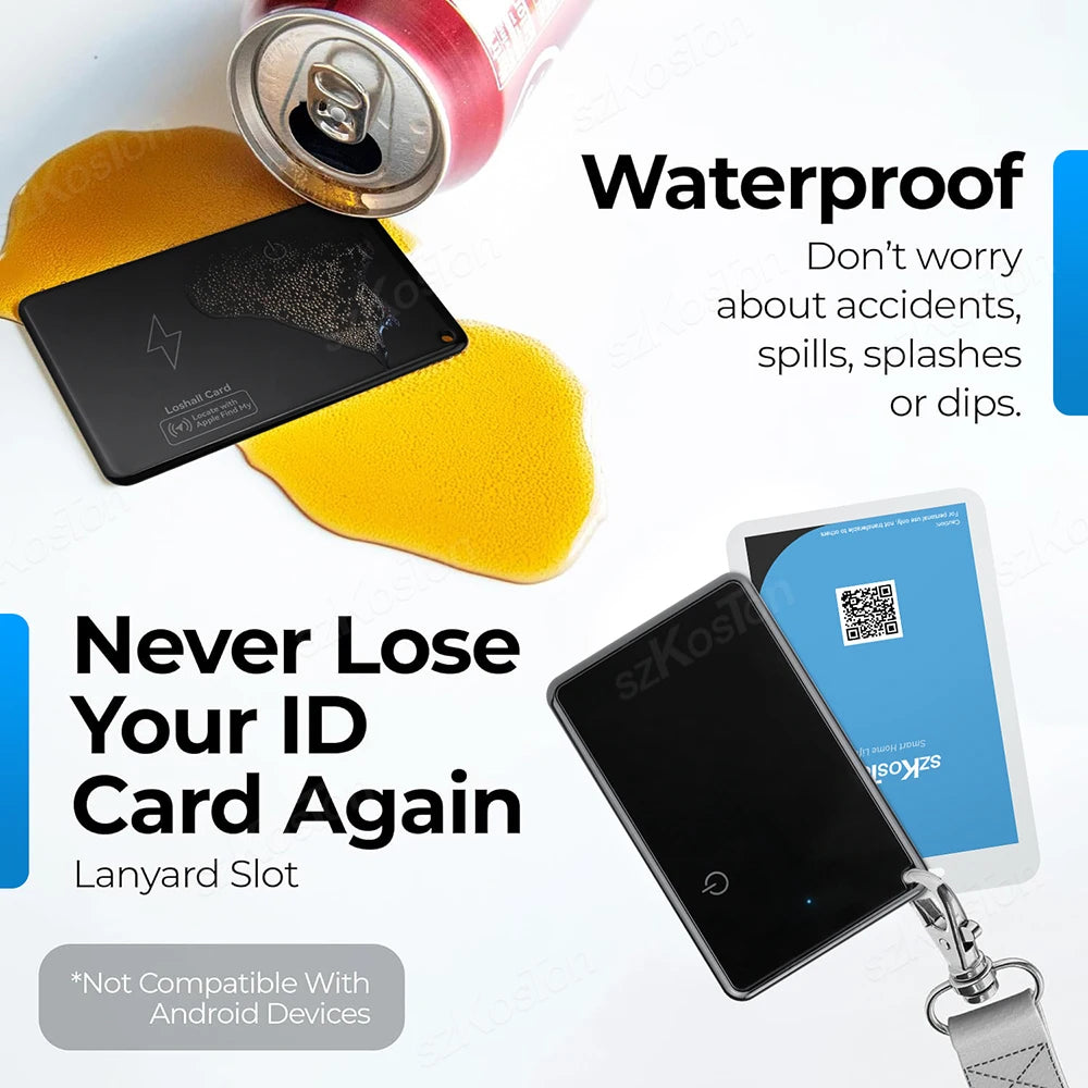 Wallet Tracker Card Wireless Charging Wallet GPS Finder Work with IOS Find My App Tracker for Luggage Tag Phone Passport