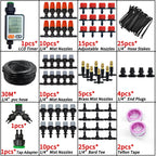 WUJIE 5M-30M Garden Irrigation Outdoor Misting Cooling System Watering 1/4'' Brass Atomizer Nozzles 4/7mm Hose Patio Greenhouse