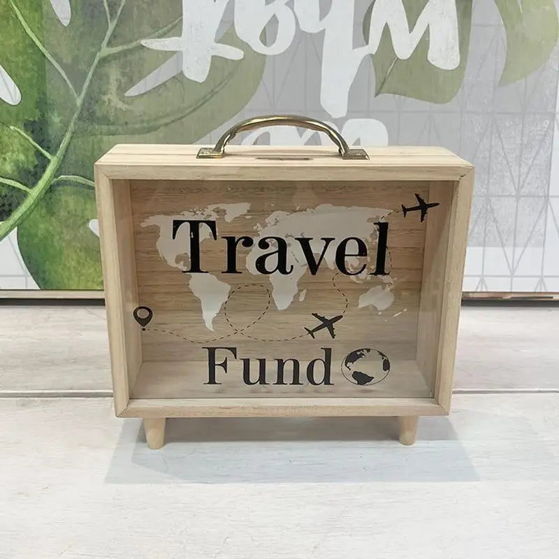 Money Saving Box Coin Saver Wooden Money Bank With Clear Window Reusable Cash Savings Case For Couples Friends Partners Children