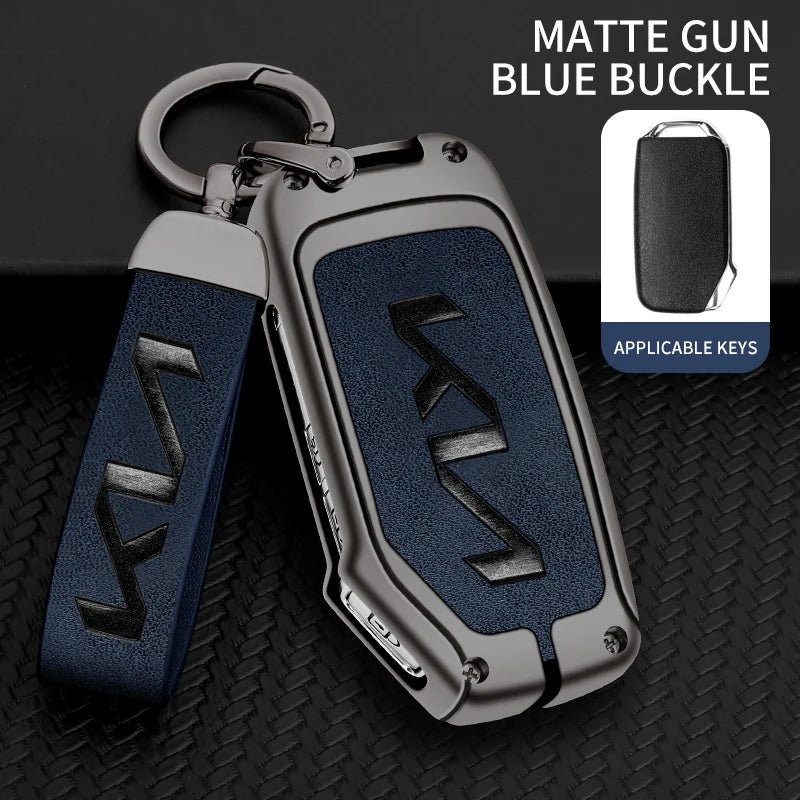 Leather Alloy Car Remote Key Case Protection Cover For KIA Sportage R GT Stinger Sorento Ceed Cerato Forte Niro Soul Telluride