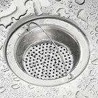 1/20pcs Kitchen Sink Strainer With Handle & Stopper Replacement Drain Basket Stainless Steel Mesh Filter Waste Hole