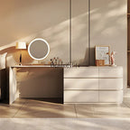 FG11Light luxury solid wood telescopic dresser, bedroom storage cabinet integrated tempered glass makeup table
