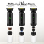 3 in 1 Electric Travel Espresso Machine Heating Water Portable Coffee Maker Compatible with Ground Coffee Small Large Capsules