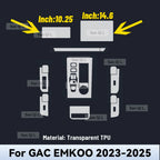 Interior TPU for GAC EMKOO 2023 2024 2025 Protective Film Cover Anti-Scratch Gearbox Panel Navigation Screen Automotive FILM