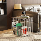 Nordic Metal Coffee Tables with Storage Modern Accent Tables for Sofa Creative Newspaper Display Rack Living Room Coffee Table