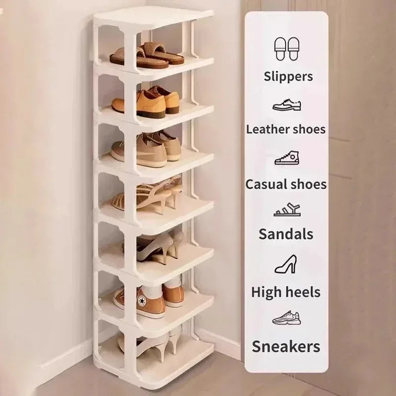 6/9 Layers Stackable Shoe Rack Simple Standing Storage Racks Household Wall Corner Shelves Dormitory Removable Shoe Organizers