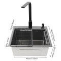 45*40*20cm 201 Stainless Steel Kitchen Sinks Recessed Sinks Sink Units Kitchen Taps Sinks with Drains Black
