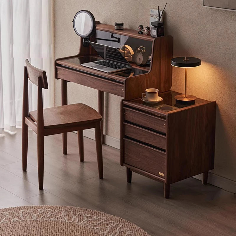 Wood Cosmetics Vanity Table Bedroom Makeup Mirror Desk Study Luxury Dressing Table Modern Organizer Penteadeira Home Furniture