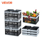 VEVOR 3pcs Foldable Storage Basket Collapsible Shopping Crate with Handle for Kitchen Grocery Living Room Desktop Organization