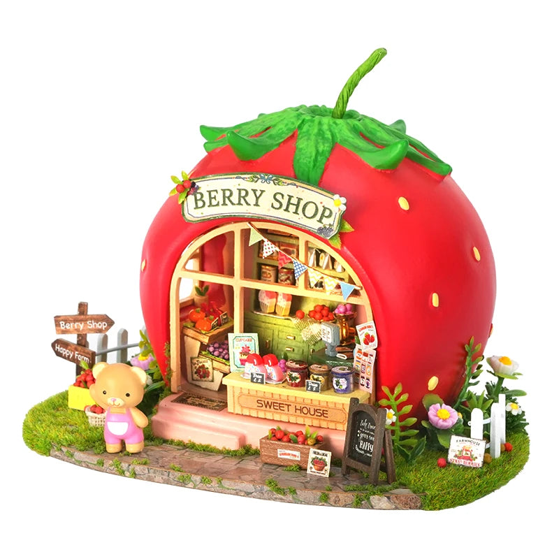 New DIY Doll House Wooden Miniature Kit Furniture Dollhouse Furnitures Set Handmade Model Assembly Toys Case  Birthday Gifts