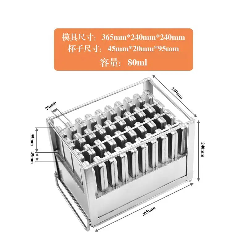 40pcs Stainless Steel Popsicle Mould Ice Lolly Mold For Popsicle Machine Fruit Shape DIY Ice Cream Molds With Sticks Holder