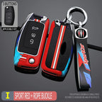 Racing Style Metal Car Key Case Fob Cover for Ford Fiesta Focus Ecosport Kuga Escape Falcon C-Max Territory Mondeo Galaxy