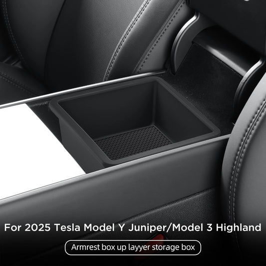 Smabee for Tesla Model Y Launch 2025 Juniper/Model 3 Highland Car Center Console Armrest Storage Box Tray Accessories Tidying