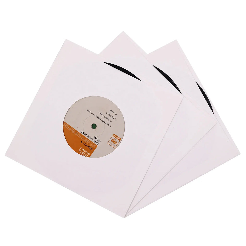 20/40Pcs 7 Inch Vinyl Record Protective Inner Sleeves ACID FREE White Kraft Paper Vinyl EP Container With Hole EP Storage Bags