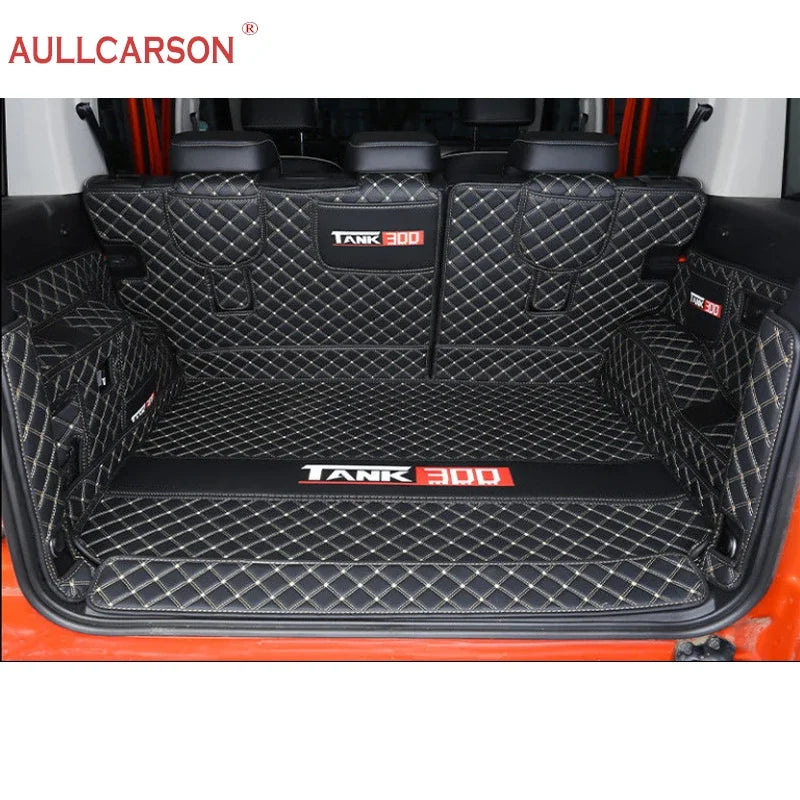For GWM Tank 300 2023 2024 Custom Trunk Mats Leather Durable Cargo Liner Boot Carpets Interior Cover Car Accessories