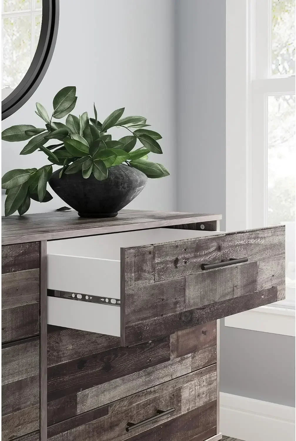 Neilsville 6 Drawer Dresser, Dark Brown,18.88"D x 59"W x 33.88"H