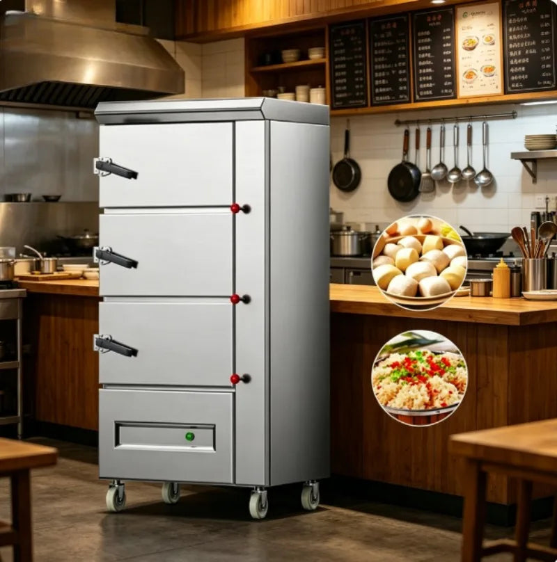 Commercial Food Steaming Cabinet  Stainless Steel Cooking Equipment for Catering Kitchen