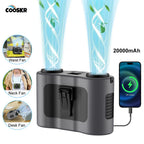 Portable Waist Clip Fan 20000mAh Rechargeable Double Air Outlet Mini H