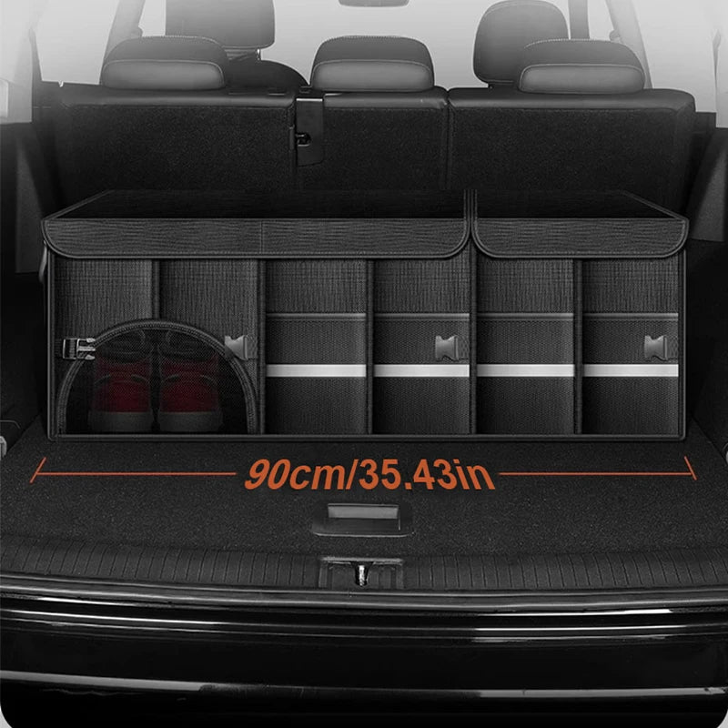 SEAMETAL Ultra-Large Trunk Organizer 72L/110L Foldable Oxford Cloth Portable Storage Box with Waterproof Pouch Fishing/Camping