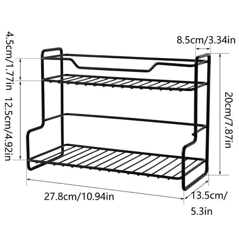 Kitchen Countertop Storage Rack Spice Shelf Versatile Iron Wire Storage Basket For Bathroom Toiletries Cup Organizer Racks