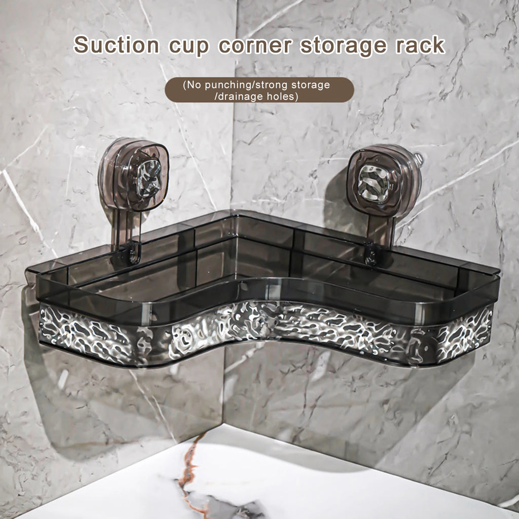 2Pcs Bathroom Shelf Wall Mounted Corner Storage Shelves Shampoo Holder Cosmetic Rack Iron Shower Drain Basket Bathroom Organizer