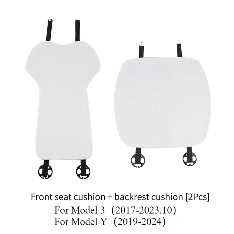 Seat Cover Cushion for Tesla Model 3 Y Flannel White Seat Protection Mat Anti-dirty Non-slip Cushion Car Interior Accessories