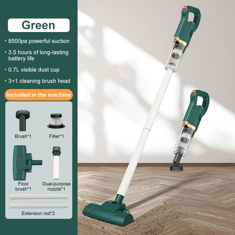 8500PA Vacuum Cleaner Portable Wireless Vacuum Cleaner Car Use 120W Large Suction USB Rechargeable Cordless Home Vacuum Cleaner