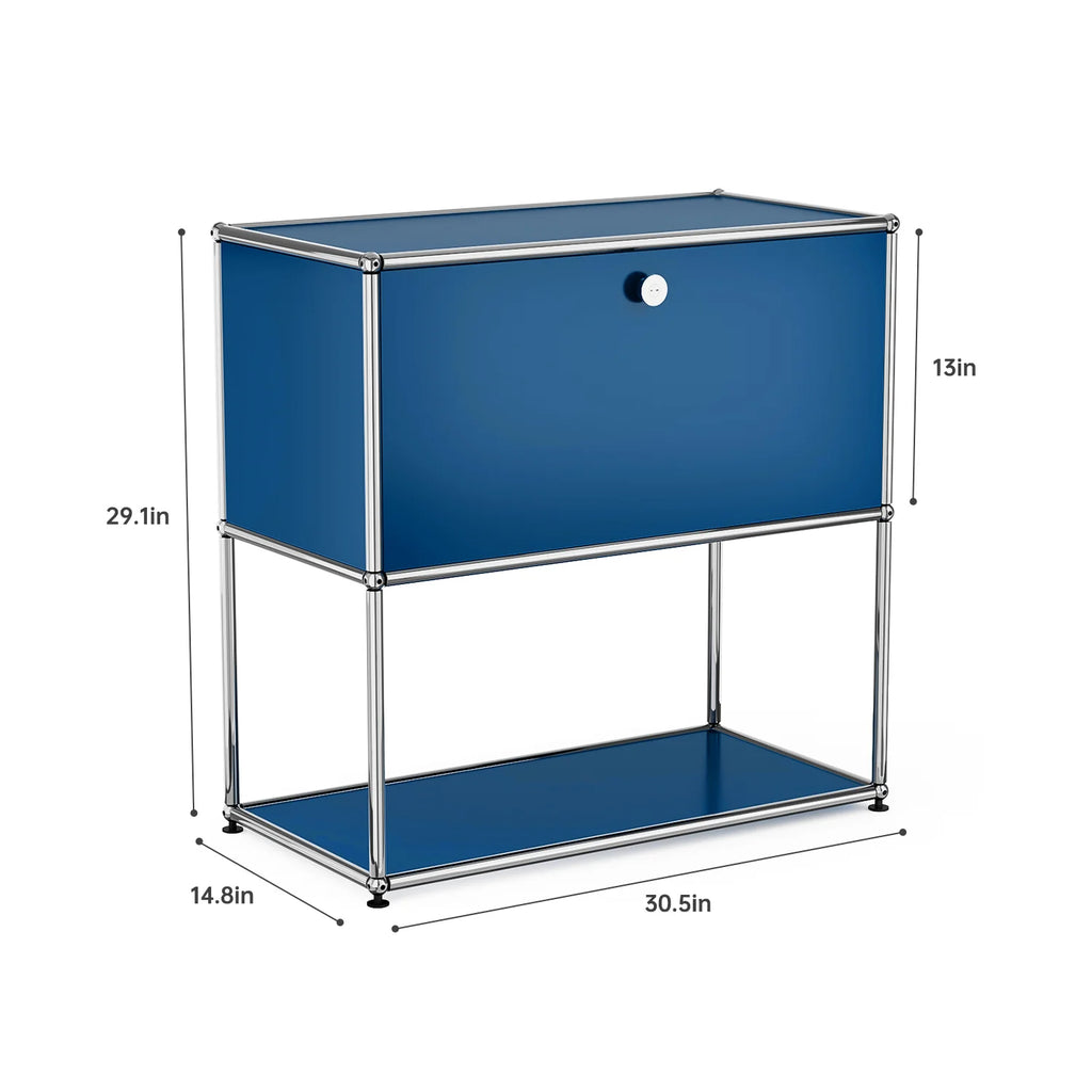 Storage Cabinet Storage Shelf Stainless Steel Metal Board Living Room Cabinet Sideboard Cabinet Modular Furniture-No Keys