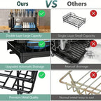 Kitchen Organizer Dish Drying Rack Utensils Storage Rack Bowls Knife Fork Pot Holder Countertop Dinnerware Drainboard