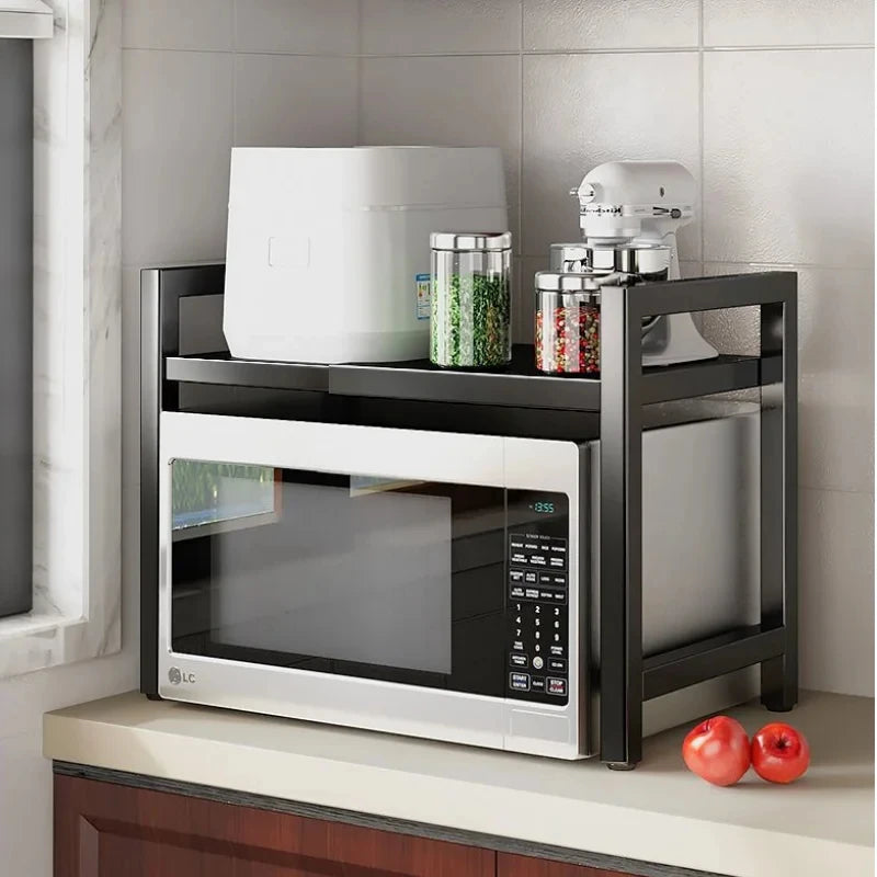 Scalable Microwave Oven Kitchen Shelf Free Standing Spice Storage Rack Adjustable Detachable Metal Holder for Kitchen Storage