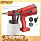 1000ML Cordless Spray Gun For Milwaukee 18V Battery Electric HVLP Rechargeable Paint Sprayer For Car Home Windows Power Tool
