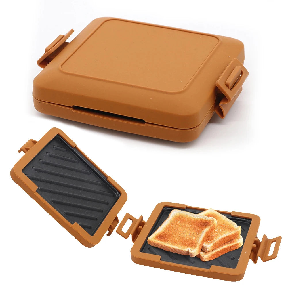 Microwave Toastie Maker No Electric Microwavable Toast Maker Square Panini Maker Time Saving Microwave Oven Breakfast Machine