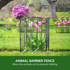 Heavy-Duty Metal Garden Fence Panels 10ft x 24in Rustproof Animal Barrier, No Dig Decorative Border for Dogs, Flower Bed, Patio