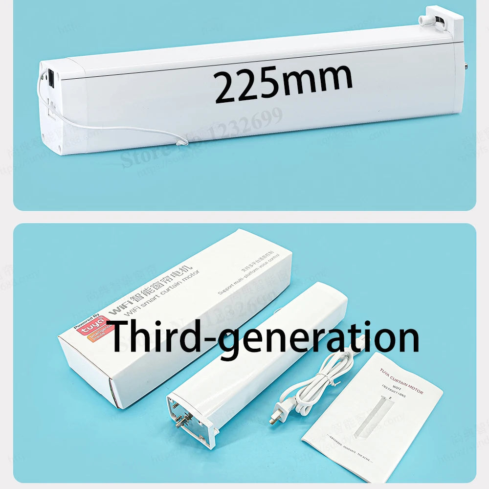 The 3 Generation Tuya Smart Electric Wifi Curtain Motor Motorized Intelligent Curtains Rail Track Cornice Remote Control System