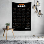 Ft Formula 1 Imola Monaco Circuit F1 Flag Polyester Digital Printing for Garage Wall Art Out Door Decoration With Grommets