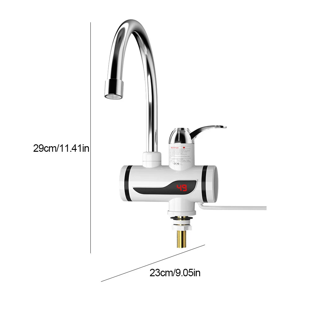 Electric Hot Water Heater Faucet 3000W Hot Cold Mixer Tap 360 Degree Rotation Tankless Water Heater Digital for Kitchen Bathroom