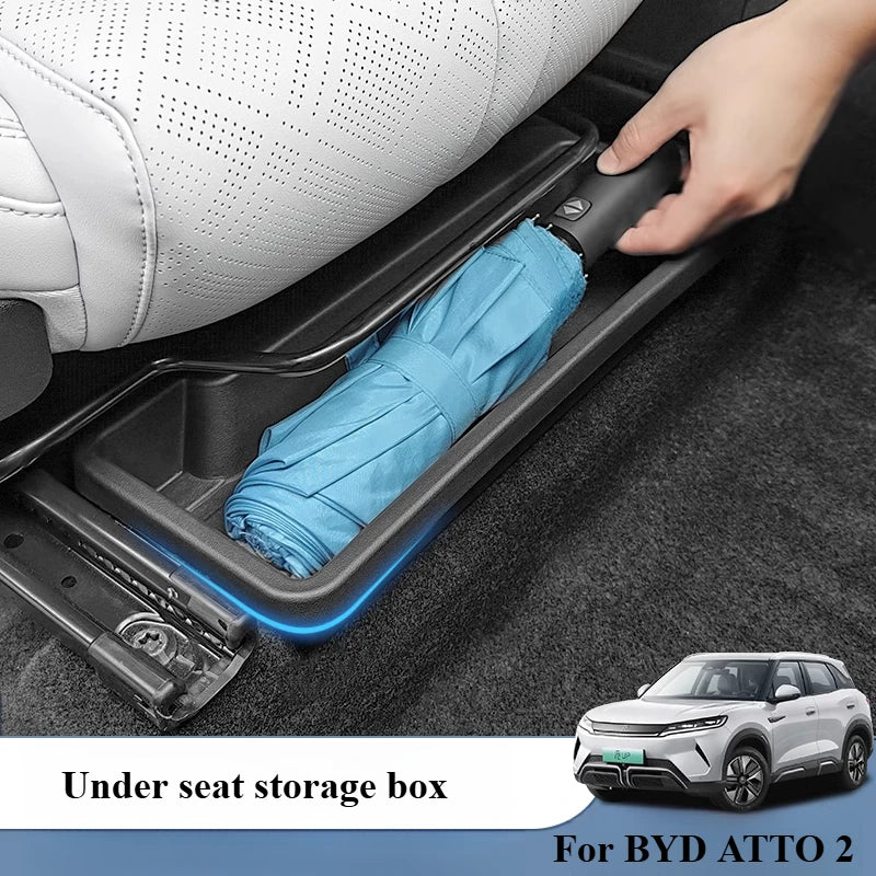 For BYD ATTO 2 Under-seat hidden Storage Armrest Box Co Pilot Center Console Storage Box Modified Car Modification Accessories