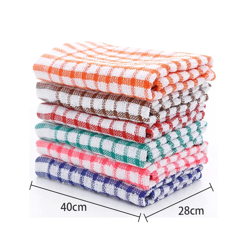 Kitchen Towel Tea Towel Dish Cloth Absorbent Cotton Jacquard Plaid Towel