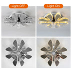 Luxury Crystal Ceiling Fan Lamp Led APP Remote Control Invisible Blade Variable Ceiling Chandelier Lamp For Bedroom Living Room