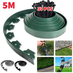 16.4ft Flexible Plastic Lawn Edging with Ground Anchors Garden Grass Lawn Edge Border Fence Path Outdoor Garden Decor