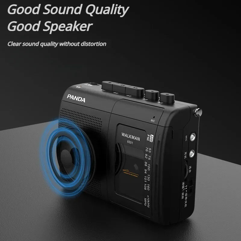 Portable Retro AM/FM Cassette Player & Walkman w/ Speaker