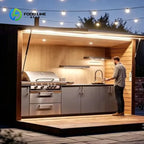 Customized Waterproof Garden Backyard  Modern Outdoor Kitchen Cabinets ,All-Weather Outdoor Kitchen with Full Cooking Equipment