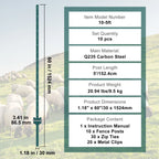 VEVOR Fence Post T-Post Heavy Duty Metal Fence Posts Sturdy Steel Fence Stakes for Garden Yard Lawn Farms & Outdoor Wire Fencing
