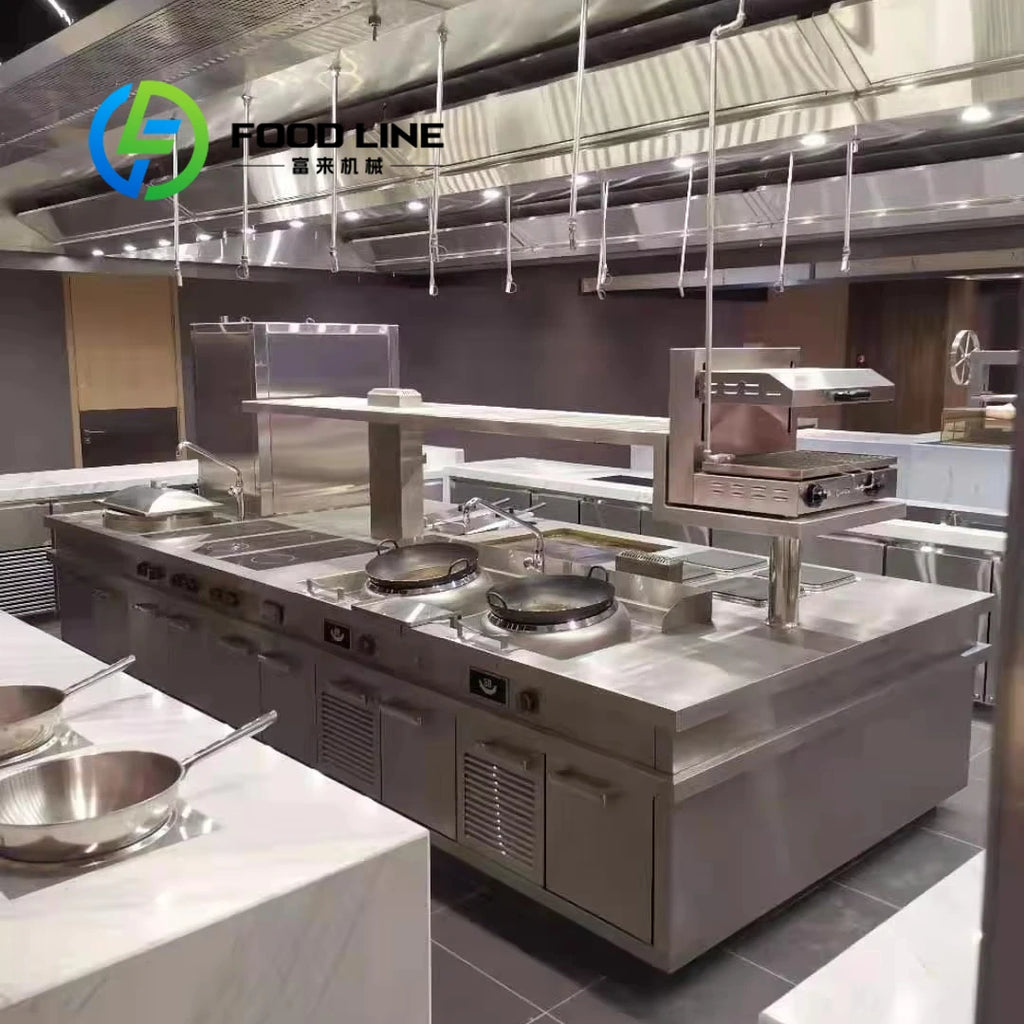customize High End Commercial Kitchen System Smart Integrated Luxury Equipment for Hotel Restaurant Use
