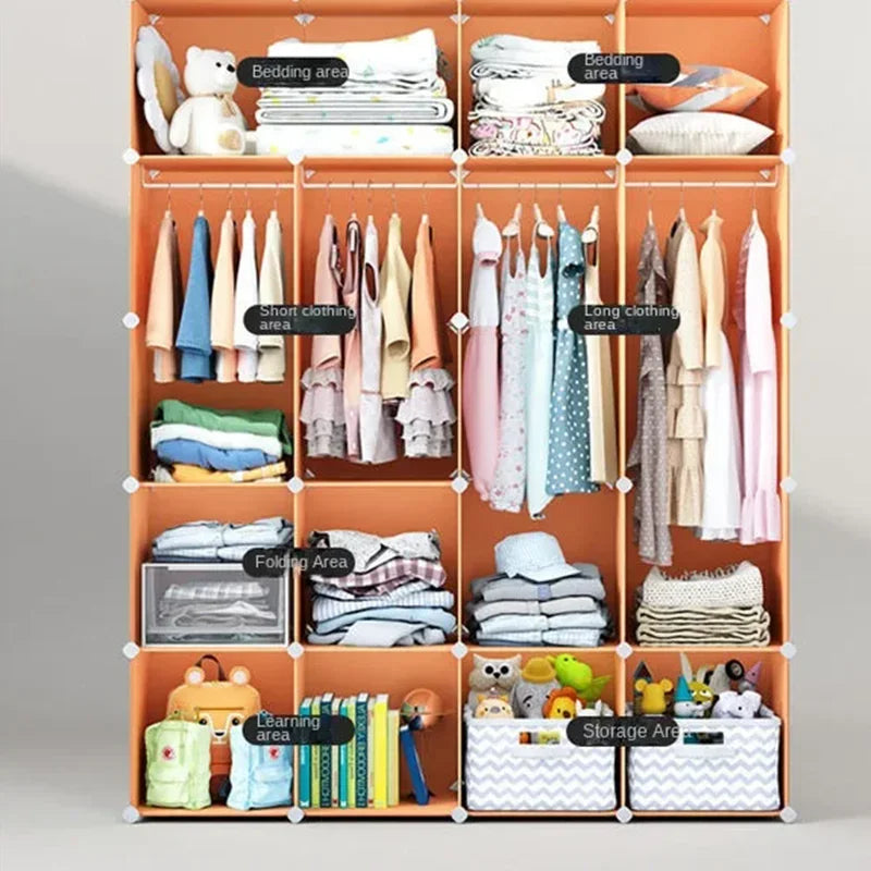 Partitions Bedroom Folding Economic Designer Wardrobe Modern Space Saving Clothes Cabinets Simple Dressers Cube Hotel Furniture